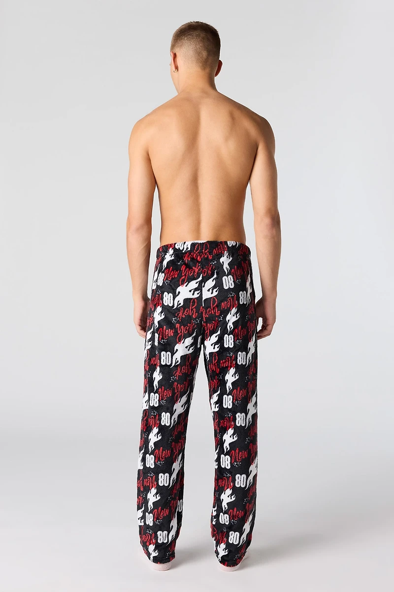 Pantalon de pyjama imprimé en peluche