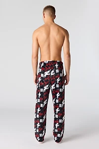 Pantalon de pyjama imprimé en peluche