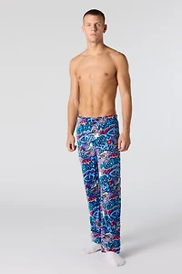 Pantalon de pyjama imprimé en peluche