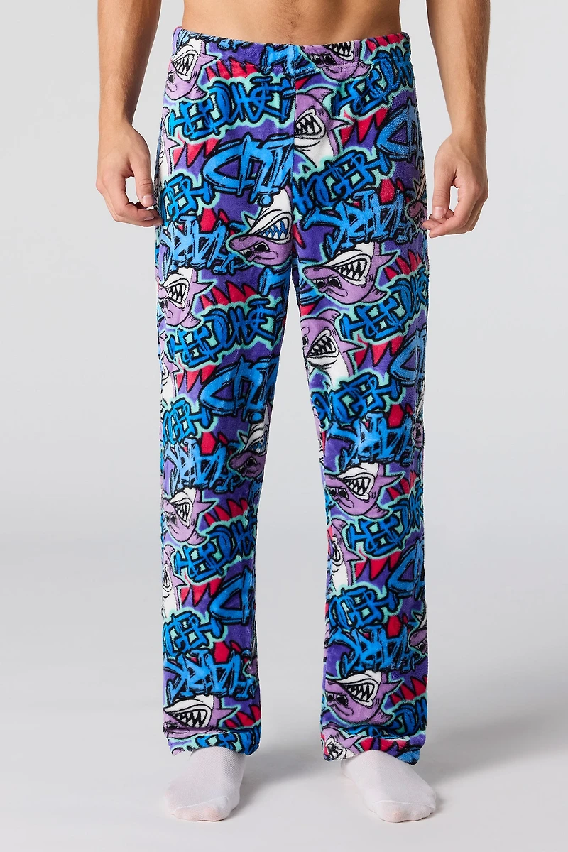 Pantalon de pyjama imprimé en peluche