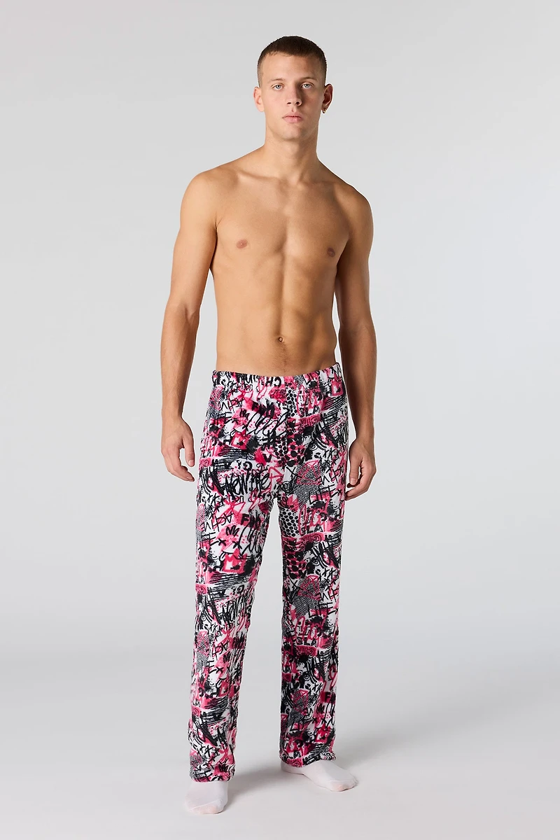 Pantalon de pyjama imprimé en peluche