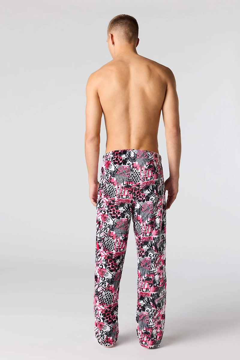 Pantalon de pyjama imprimé en peluche