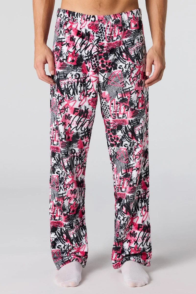 Pantalon de pyjama imprimé en peluche