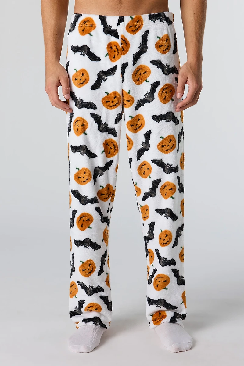 Pantalon de pyjama en peluche à imprimé Halloween
