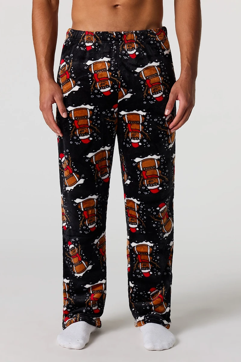 Christmas Print Plush Pajama Pant