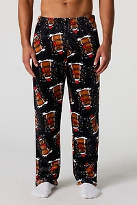 Christmas Print Plush Pajama Pant