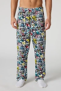 Printed Plush Pajama Pant
