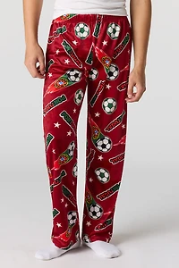 Portugal Print Plush Pajama Pant