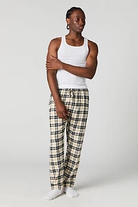Flannel Plaid Print Pajama Pant