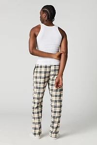 Flannel Plaid Print Pajama Pant