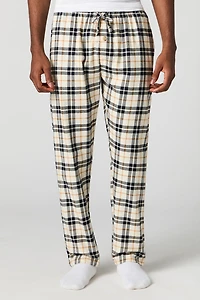 Flannel Plaid Print Pajama Pant