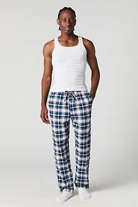 Flannel Plaid Print Pajama Pant