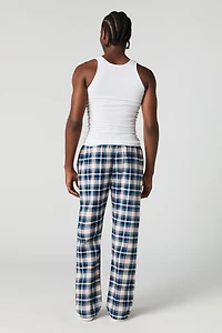 Flannel Plaid Print Pajama Pant