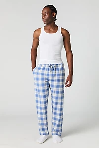 Flannel Plaid Print Pajama Pant