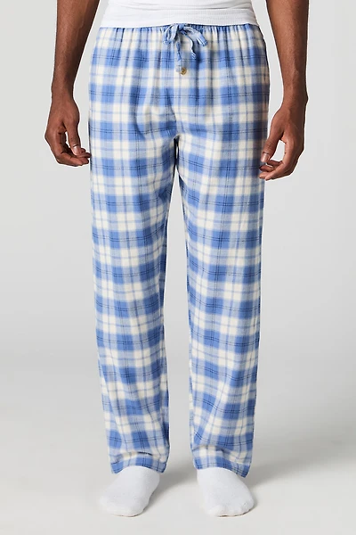 Flannel Plaid Print Pajama Pant