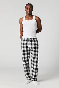 Flannel Plaid Print Pajama Pant