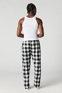 Flannel Plaid Print Pajama Pant