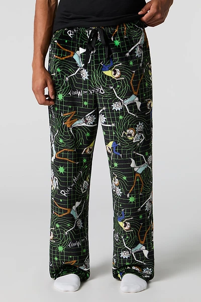 Icon Print Plush Pajama Pant