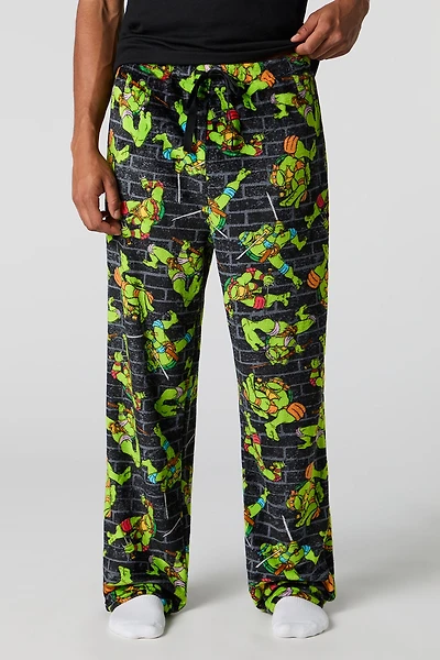 Icon Print Plush Pajama Pant
