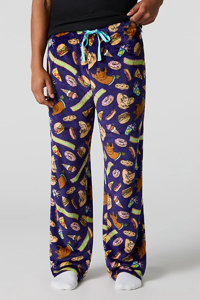 Pantalon de pyjama en peluche à imprimé Icon