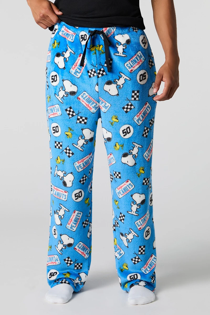 Icon Print Plush Pajama Pant