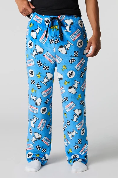 Icon Print Plush Pajama Pant