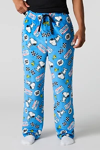 Icon Print Plush Pajama Pant