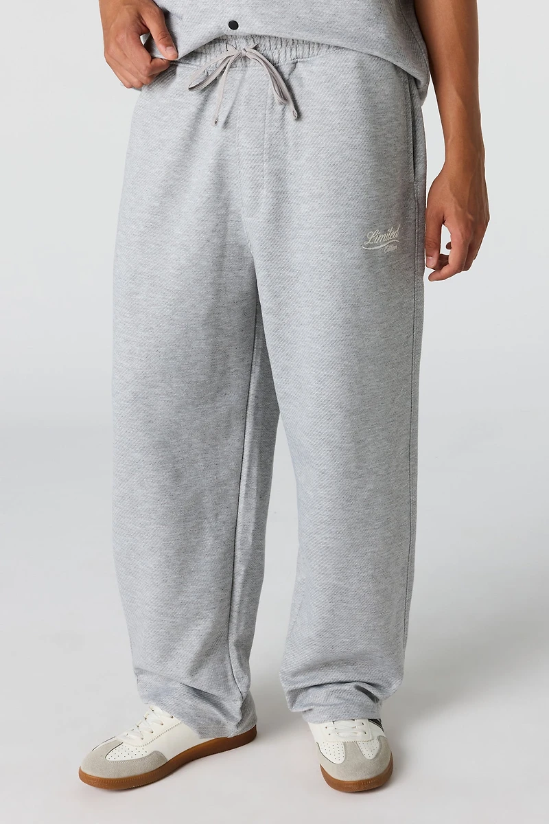 Textured Embroidered Sweatpant
