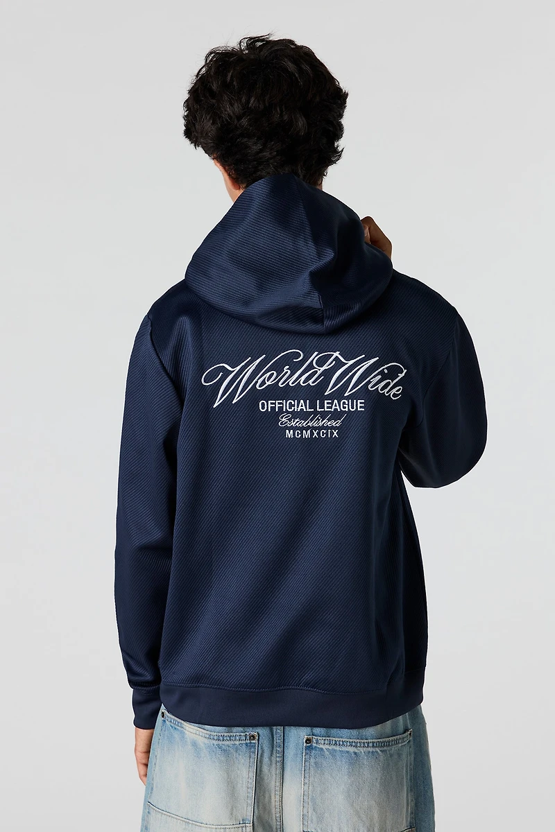 Textured Embroidered Hoodie