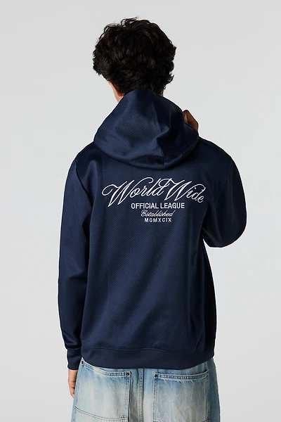 Textured Embroidered Hoodie
