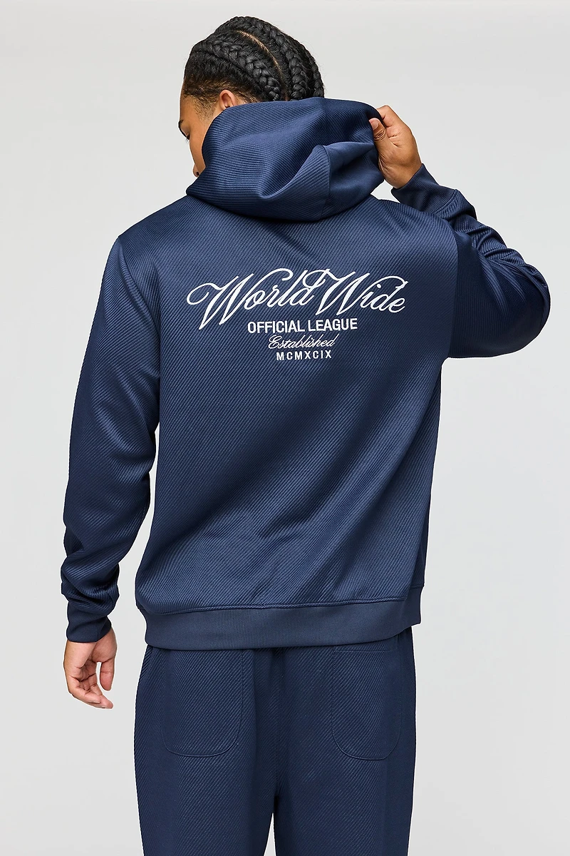Textured Embroidered Hoodie