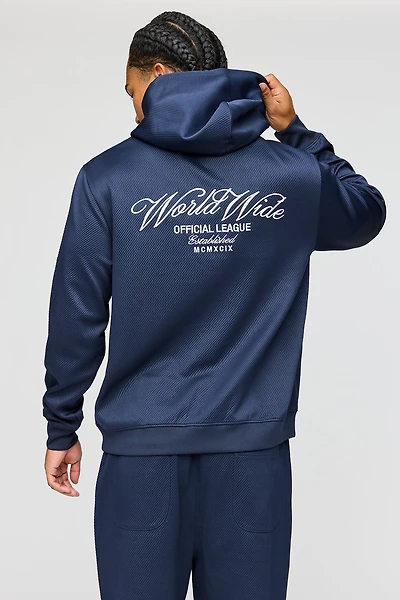 Textured Embroidered Hoodie