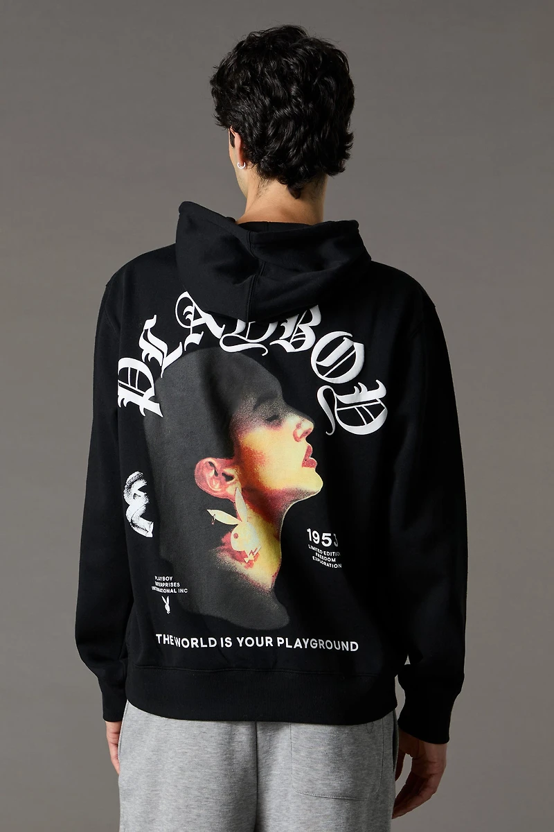 Playboy Puffed Print Fleece Hoodie