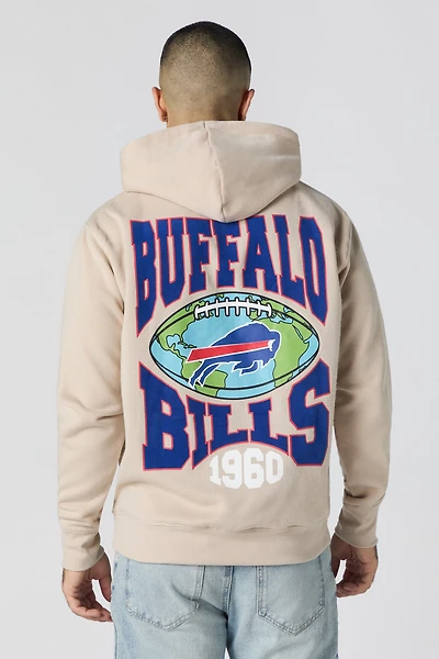 Buffalo Bills Flocked Print Fleece Hoodie