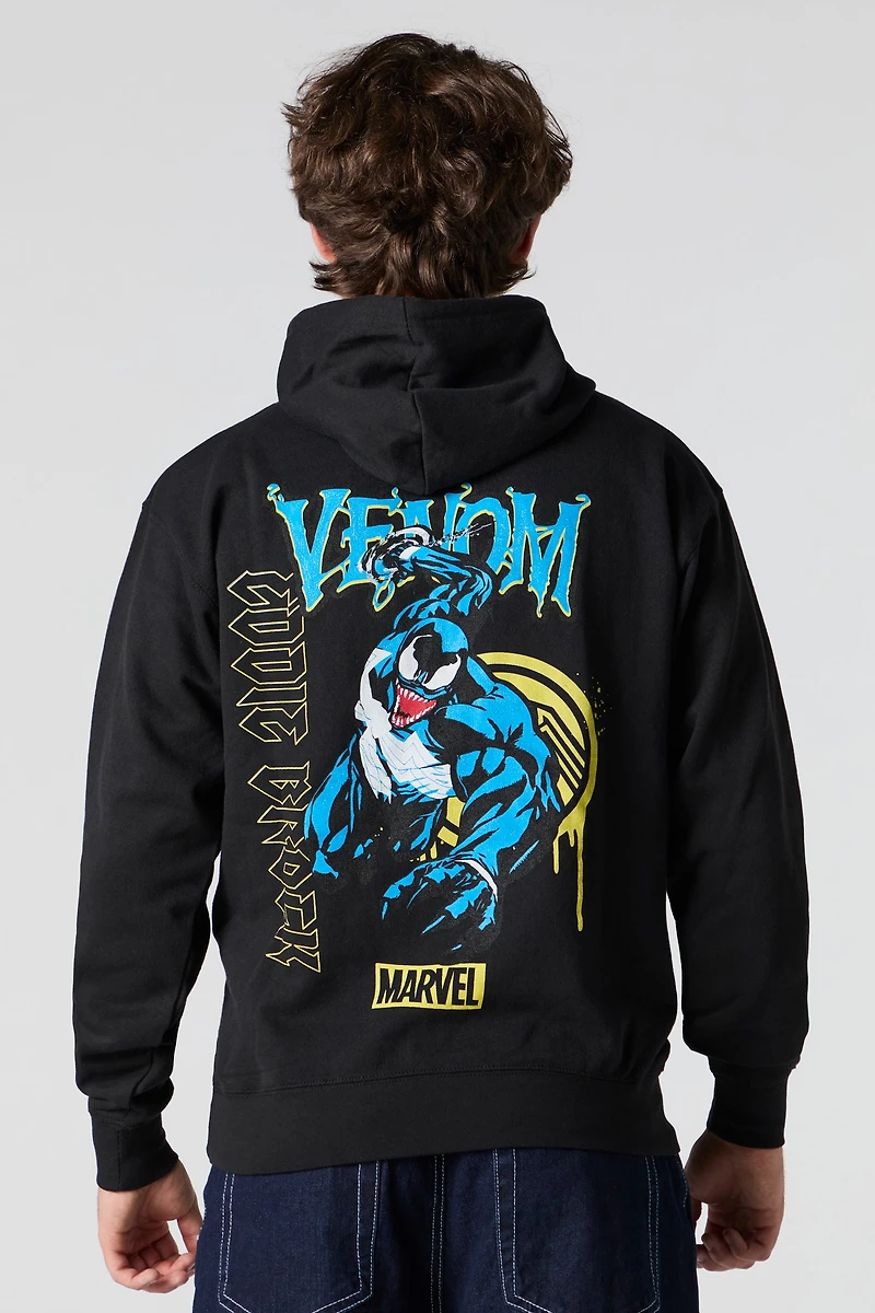 Haut à capuchon imprimé en relief Spider-Man & Venom