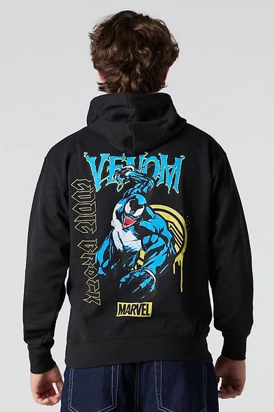 Haut à capuchon imprimé en relief Spider-Man & Venom