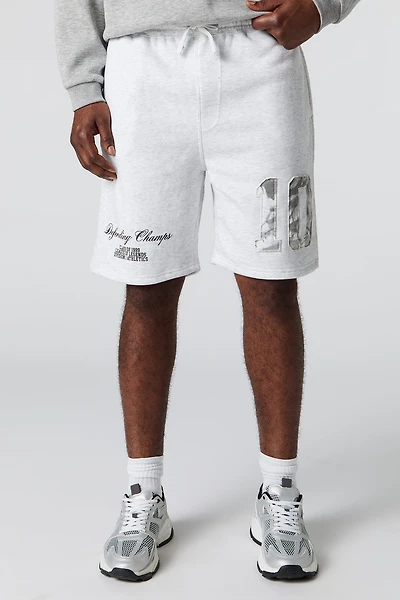 Short en molleton avec empiècement et motif camouflage