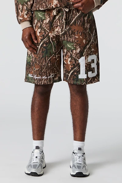 Short en molleton avec empiècement 13 et motif camouflage