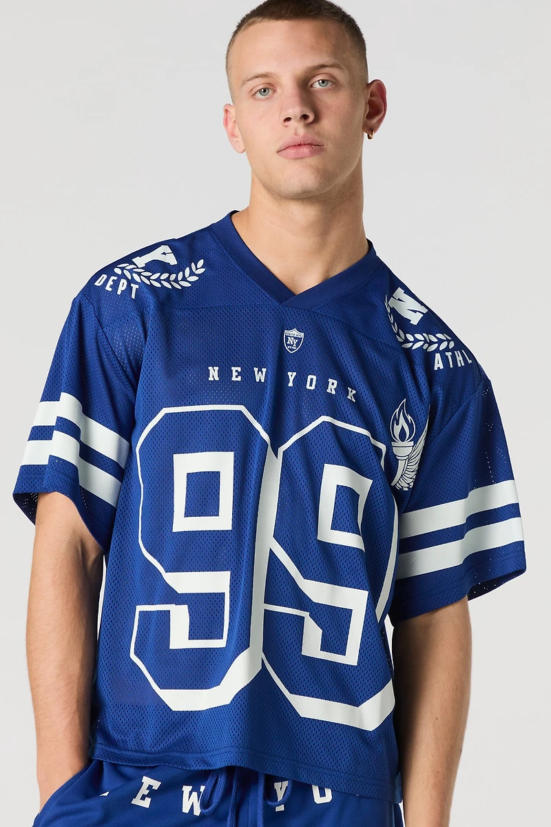 Jersey de football en filet à imprimé New York
