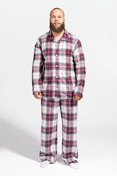 Ensemble Pyjamas de famille en flanelle à carreaux pour homme