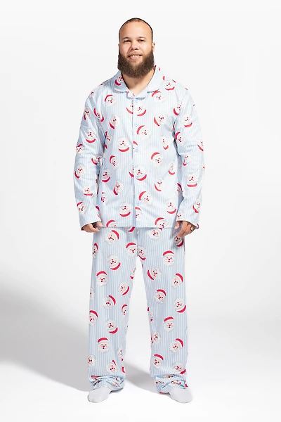 Mens Fammy Jammies Santa Flannel Pajama Set