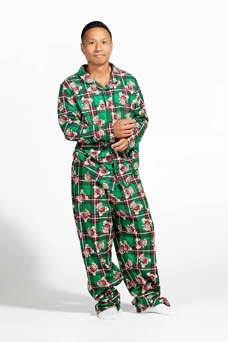 Mens Fammy Jammies Bear Flannel Pajama Set
