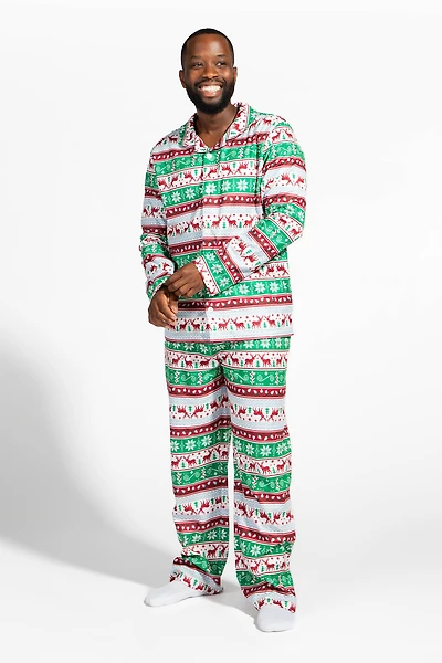 Mens Fammy Jammies Fair Isle Flannel Pajama Set