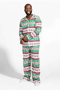 Mens Fammy Jammies Fair Isle Flannel Pajama Set