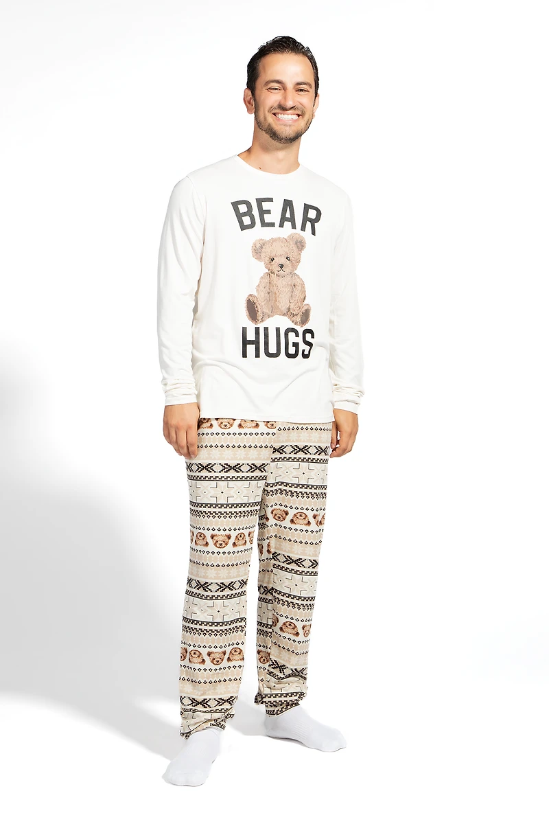 Ensemble Pyjamas de famille à imprimé Beary Cute pour hommes