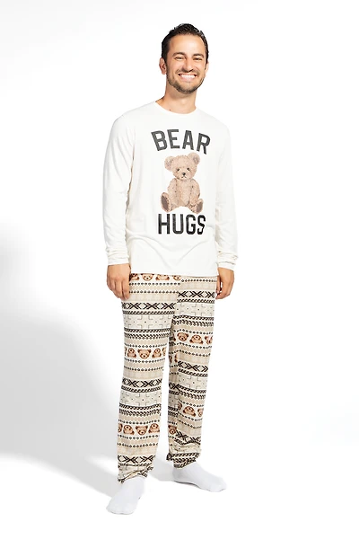 Ensemble Pyjamas de famille à imprimé Beary Cute pour hommes