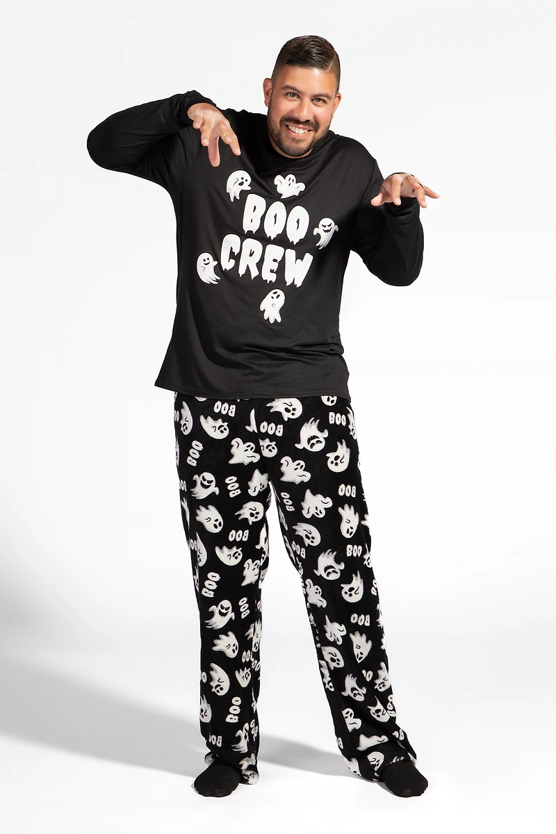 Mens Fammy Jammies Boo Crew Pajama Set
