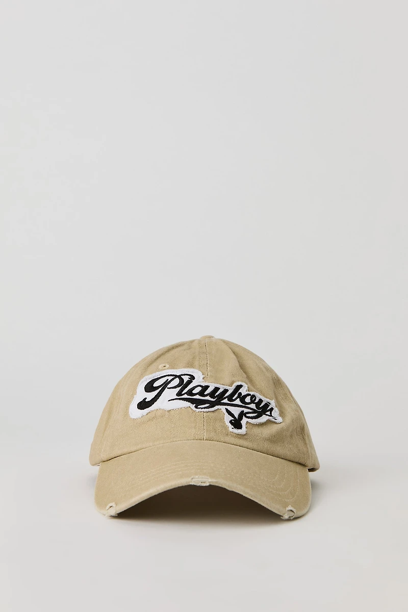 Casquette de base-ball à applique Playboy effet d'usure