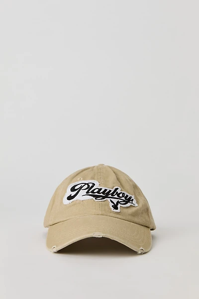 Casquette de base-ball à applique Playboy effet d'usure