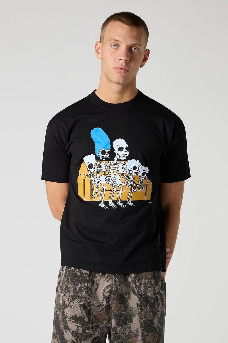 Simpsons Skeleton Graphic Relaxed T-Shirt